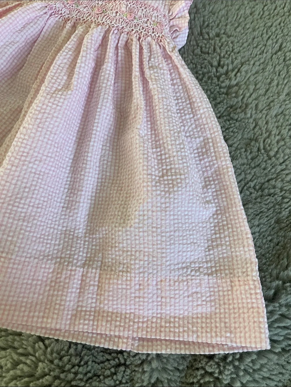 Carter’s Pink Smocked Girls' Formal Party Dress with White Collar Sz 6M
